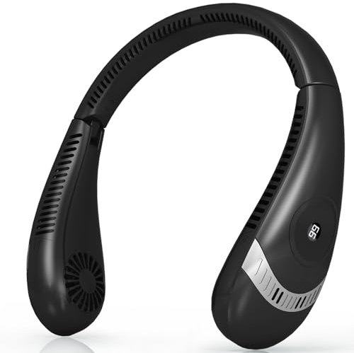 OLV Portable Neck Fan with 3 Speeds for Travel, Outdoor, Home, Office, School, Camping, 5000mAh Foldable 360° Bladeless Cooling Personal Rechargeable Hand-free