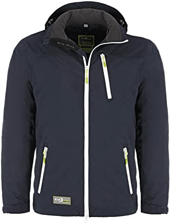 Blue Wave Herren Jacke Funktionjacke Jonas - Outdoorjacke mit abnehmbarer Kapuze in Marine-Blau Größe M