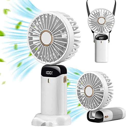 SHENKETU Handventilator Tragbarer Akku USB Ventilator/Tragbarer Mini Lüfter Elektrischer Aufladbarem Batterie Faltbar Kompatibel mit Laptop Multi Port Steckdose für Reisen Zuhause