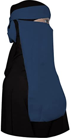 Niqab Halber Nasensteg, Gesichtsbedeckung, Schleier, atmungsaktive Kleidung für muslimischen, islamischen Islam, Hejab, Hijab, Damen, Burka, Abaya, Jilbab, Dunkelblau, Siehe Bilder, Einheitsgröße