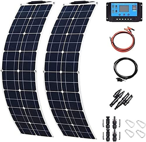 GEHPYYDS 400w 600w 800w 1200w Kit Sistema Pannelli Solari Flessibili, Modulo Fotovoltaico Pannello Solare Monocristallino per Ricarica Batteria 12-24v, con Regolatore Carica 40a, per Campeggio,400W