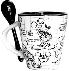 Disney Taza con cuchara de dibujo de Mickey Mouse