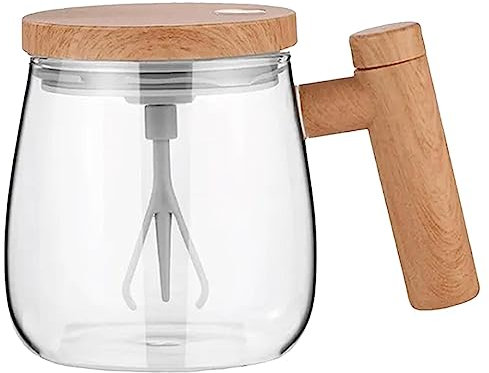 Dubbulon Taza Batidora - Café con Agitación Automática | 400ML Café Autoagitable | Taza Mezcladora Eléct | Café Mezcladora Vidrio | para Taza Batidora Colacao Café,Leche