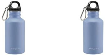 BEPER C102BOT004 Gourde Inox de 500 ml Avec Mousqueton, Couleur Bleu (Lot de 2)