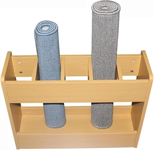 KEuLen Yogamatten-Aufbewahrungsregal, Yoga Matte Regal, Yoga Mat Rack Wooden Storage Yoga Mat Holder Foam Rollers Carpet Mats Rack