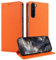 FERLAN Hülle für OnePlus Nord Schutzhülle [Litschi Leder][Kartenfach][Magnet][Standfunktion][RFID-Sperre],Handyhülle Ledertasche Kompatibel mit OnePlus Nord - Orange