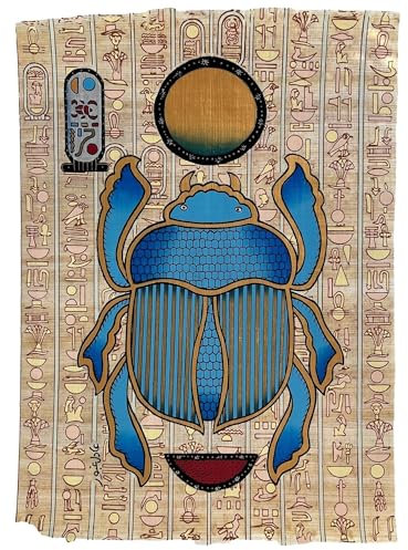 Ancient Egyptian Paintings - Ägyptischer Skarabäus Käfer - Kherpi Gott der aufgehenden Sonne - Altägyptisches Papyrusgemälde - Ungerahmt - 22 x 33 cm