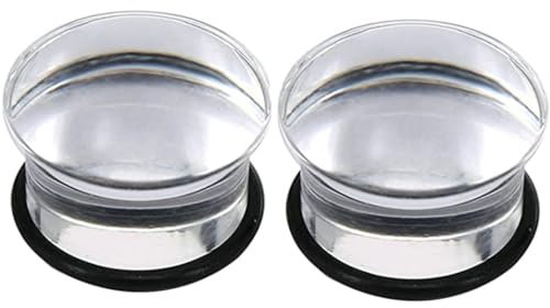 Wycian Tunnel Plug Taper Set, Acrylic Ear Gauge Stretching Kit 11Mm 1/2 Inch Transparent Round Shape with Rubber Band for Prom Ear Gauges Gift