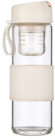 Bouteille de thé en verre, infuseur à thé, tasse à thé, pot à thé en verre de 450 ml, tasse à thé avec infuseur à thé, bouteille magnétique séparateur de thé pour voyage, tasse en verre de