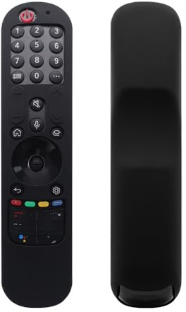 Funda Protectora de Silicona para Mando a Distancia Magic Remote Control para LG AN-MR21GC MR21N/21GA,SFunda Protectora para Mando a Distancia de TV con cordón de Seguridad (Negro)