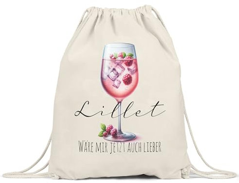 Hey!Print Lillet wäre mir jetzt auch lieber Glas Lillet Turnbeutel - Lustiges Getränkegeschenk