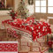 DTYGUIXE Weihnachten Tischdecke, 180 * 140cm Weihnachten Tischtuch, Rot Abwaschbar Tischtuch, Groß Fleckschutz Tischtuch, Tischwäsche, Rechteckig Tischdecke für Esstische, Couchtische, Geschenktische