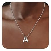 Coshilta Silberne Blasen-Halskette für Frauen, Sterlingsilber, Ballon-Initiale A-Z, Anhänger, Halskette, trendige, zierliche Satelliten-Perlenkette, personalisierbar, individueller Schmuck