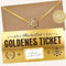 LOViLEE Goldenes Ticket Premium Edition inkl. Umschlag & Wachssiegel - Gutschein zum selber ausfüllen mit Rubbelaufkleber - Rubbelkarte, Rubbellose,Geburtstagskarte,Kinogutschein,Reisegutschein