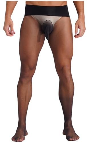 Yhong herrstrumpbyxor långa kalsonger strumpbyxor underkläder män sexiga strumpbyxor leggings byxor transparent nylon strumpbyxor