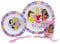 Set vajilla infantil reutilizable apta para microondas compuesto por vaso, plato, cuenco y cubiertos de Princesas - Disney