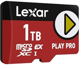 Lexar Play Pro Carte MicroSDXC Express 1To, Jusqu’à 900MB/s Lecture, 600MB/s Écriture, optimisé pour Le Gaming, A2, 4K, Haute Vitesse pour Consoles Portables, Switch, appareils de Jeu Portables