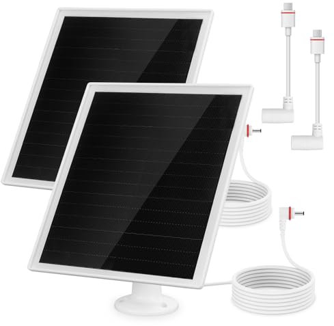 Batterie Panneau Solaire 6w pour Caméra de Sécurité, 5V Kit Panneau Solaire avec Batterie, Panneaux Solaires Étanches IP66 avec Câble de 9,8 Pieds