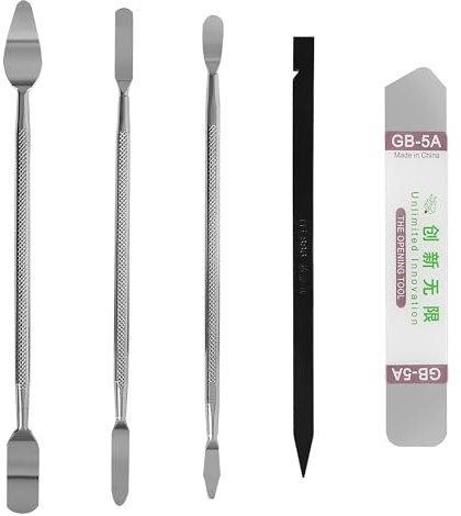 YEYIT 5 Stück Metall Spudger Reparatur Öffnungswerkzeug, Metall Spatel für Demontage von Tablet Bildschirm, Pry Blade Reparaturset Handy Spatel für Mobiltelefone, iPad, Tablets, Laptops