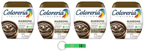 Coloreria Italiana Colorante Tessuti e Vestiti in Lavatrice, Marrone Cioccolato, Colorante para la lavadora, color marrón chocolate 350 g + llavero Beni Culinari gratuito