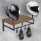 Motorradhelm Halterung, Helm Halter, Helmhalterung Wand, Motorradhelmhalter aus Eisen und Holz, Motorrad Garderobe Einlagiger, für Motorrad, Fußball und Radfahrerausrüstung
