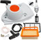 XEBRAD Pull Starter with Air Filter Tune Up Kit Replacement, for S-t-i-h-l TS410 TS420 TS480i TS500i 4238-190-0300 4238-190-0302 4238-190-0301 garden machinery air filter kit