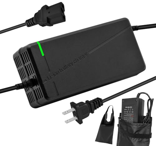 QKDIM 67.2V5A Charger IEC Plug for 60V Lithium Battery Such as Car Truck Lawn Mower Boat Marine Batteries (IEC Plug)