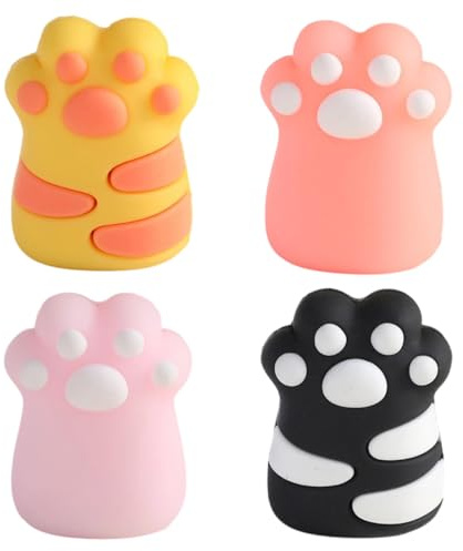 XUKZIMA 4 Stück Niedlicher Kawaii-Bleistiftspitzer aus PVC, Katzenklaue, kleiner manueller Spitzer