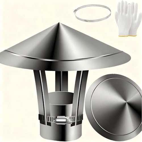 Chapeau De Cheminée Pare Pluie INOX, Capot Tuyau, Fumisterie Poele Exterieur Tubage, For Conduit 80-300mm Diamètre(90mm/3.5in)
