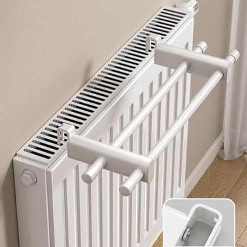 Toallero de radiador para ropa y toallas, diseño de doble barra, aleación de aluminio, no necesita electricidad, para varios estilos de radiador