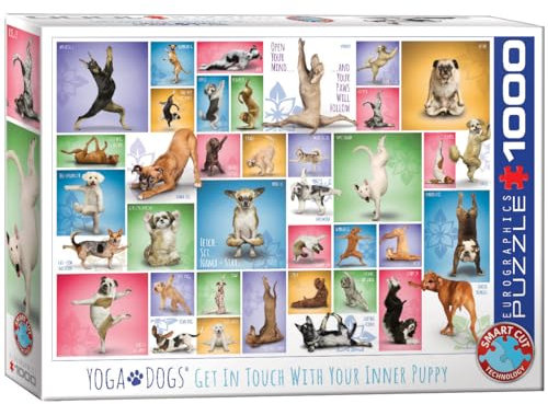 EuroGraphics 1000 Teile Yoga Dogs Hunde Puzzle, Mehrfarbig, 48 x 68 cm