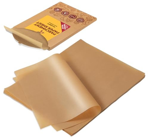 Katbite Unbleached Parchment Paper Baking Sheets, 120 Pieces 30.5 x 40.6 cm Precut Parchment Paper for Baking, Durable and Non-Stick, Steaming, Oven Paper