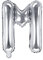 PartyDeco Folienballon Buchstabe M Silber-Geburtstag Hochzeit Jahrestag Folienballon Buchstabe M- Silber Größe ca. 35 cm Verlobung Silvesterparty Folienballon Deko
