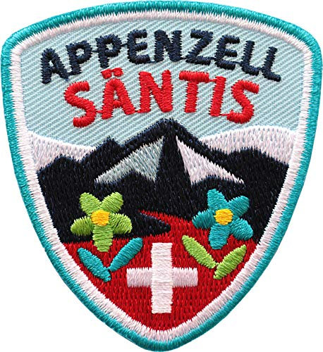 2 x Appenzeller Alpen Säntis Abzeichen 55 x 60 mm gestickt/Schweiz Suisse Bergtour Bergsteigen Wandern Klettern/Aufnäher Aufbügler Sticker Patch/Walliser Berner Reiseführer Wanderkarte