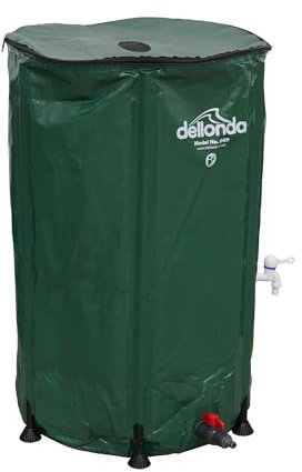 Dellonda Collapsible PVC Garden Water Butt with Zipped Lid & Drain Tap, 250L - DG9