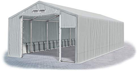 Das Company Lagerhalle 5x10x2.5m feuersicher grau wasserdicht ganzjährig Industriezelt Werkstatt 600g/m² PVC Winter SFR - Zeltgarage, Pavillon, Zeltgarage Winterfest, Lagerzelt Winterfest - Winterzelt