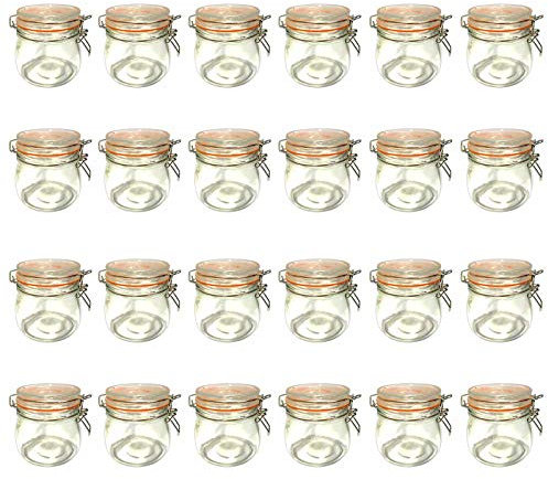 HAC24 24er Set Drahtbügelglas 500ml Einmachglas Einweckglas mit Bügelverschluss Vorratsglas Einmachgläser