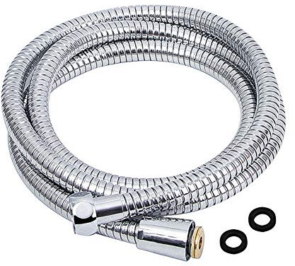 Petfu Flessibile Doccia 2 Metri, Tubo in Acciaio Inox, Anti Torsione, Cromato, Adatto per Tutti i Soffioni Doccia 1/2