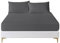 Funky Gadgets Super King Fitted Sheet, Charcoal- 100% Egyptian Cotton Deep Pocket 12 Inch (30cm) Bed Sheets, 300 Thread Count Cotton Bedding Fitted Sheets SuperKing, Breathable Bedsheet (180 X 200)