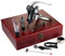 AMAVEL Set de Sommelier avec 10 Accessoires pour Dégustation de Vin, Coffret Cadeau en Bois