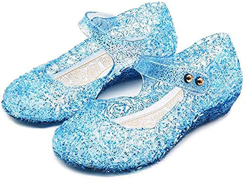 MNSZCN Prinzessin Mädchen Schuhe Cinderella Schuhe Schneekönigin Schuhe Dress Up Schuhe Halloween Cosplay Verkleidung Schuhe für Mädchen, blau, 32 EU