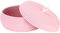 Sea Team Round Cotton Rope Storage Basket with Lid, Decorative Woven Storage Bin, Pot, Caddy, Organizer, Container for Snacks, Towels, Plants, 13 x 5.5 Inches (Large, Shallow, Pink)