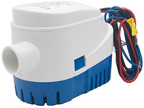 TOTMOX Pompe de cale de vidange automatique 12V 1100 GPH pour bateau, yacht, camping-car, caravane, étangs, piscines, spas, pompe de cale automatique silencieuse avec interrupteur à flotteur