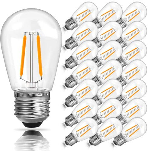 ROMANJOY 2W S14 LED Replacement Bulbs for Outdoor Garden String, 25Pack