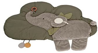 Sterntaler Baby Unisex Krabbeldecke Wolkenform Elefant Eddy - Schlafteppich, Spielmatte aus Flauschstoff, Spieldecke - grau