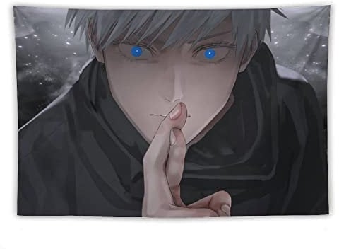 XUYANG Satoru Gojo Jujutsu Kaisen Poster Tapisserie Kunstdruck Wand Foto Farbe Tapisserie Hängendes Bild Familie Schlafzimmer Dekor Geschenk 101,6 x 152,4 cm