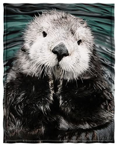 Zomer Flauschige Decke 125x200 cm Flanell Fleece Blanket weiche Kuscheldecken als Tagesdecke Sofadecke mit Süßer Otter