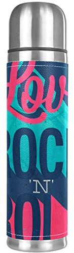 Insulated Water Bottle Stainless Steel Water Bottles Metal Water Bottle, I Love Rock and Roll