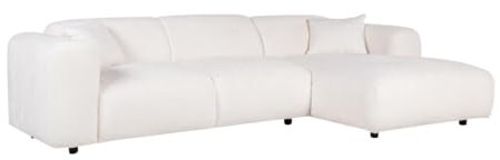Vente-unique-Großes Ecksofa - Ecke rechts - Bouclé-Stoff - Weiß - POGNI von Maison Céphy