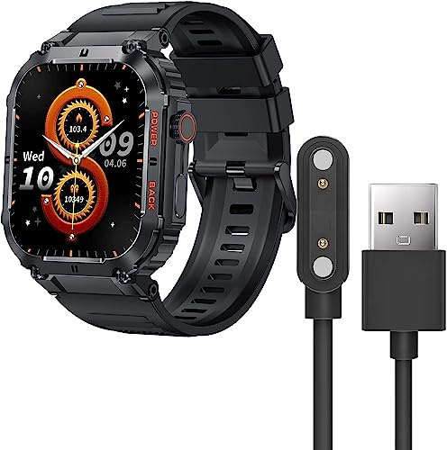 EIGIIS Militär-Smartwatches-Ladegerät, 2-polig, magnetisch, USB-Ersatzladung, kompatibel mit EIGIIS K57 Pro 5 cm Smartwatches/KACLUT K57/ESFOE K57 5 cm / LIGE K57 Military/K57 Pro